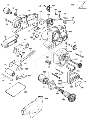 Default Diagram and Parts List for KA85-B3 Type 1 Black and Decker Sander Polisher